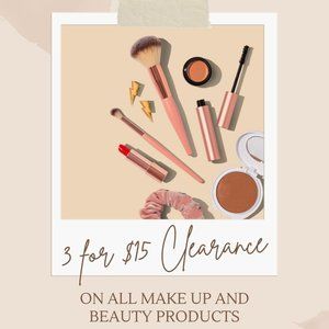 3 for $15 Clearance on all Makeup & Skincare!